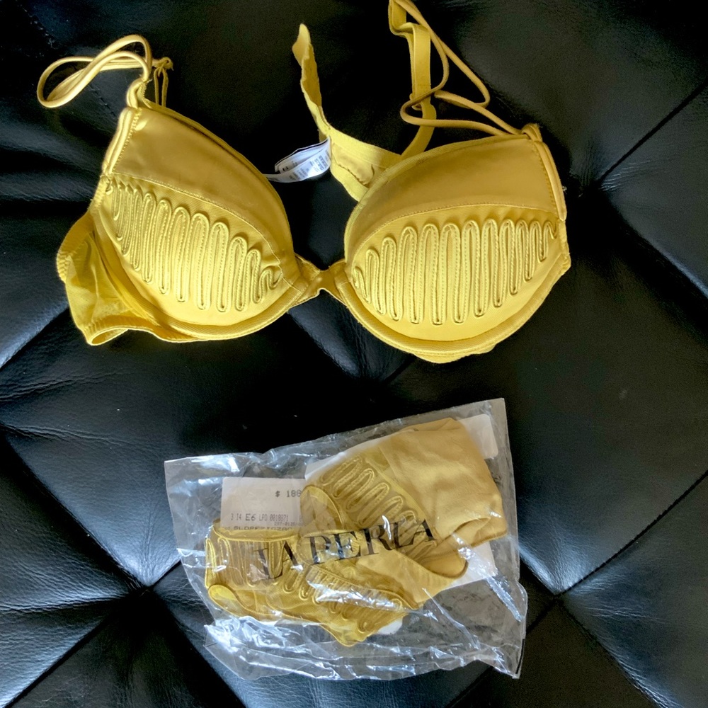 Vintage Green Silk La Perla Bra & Panty Set